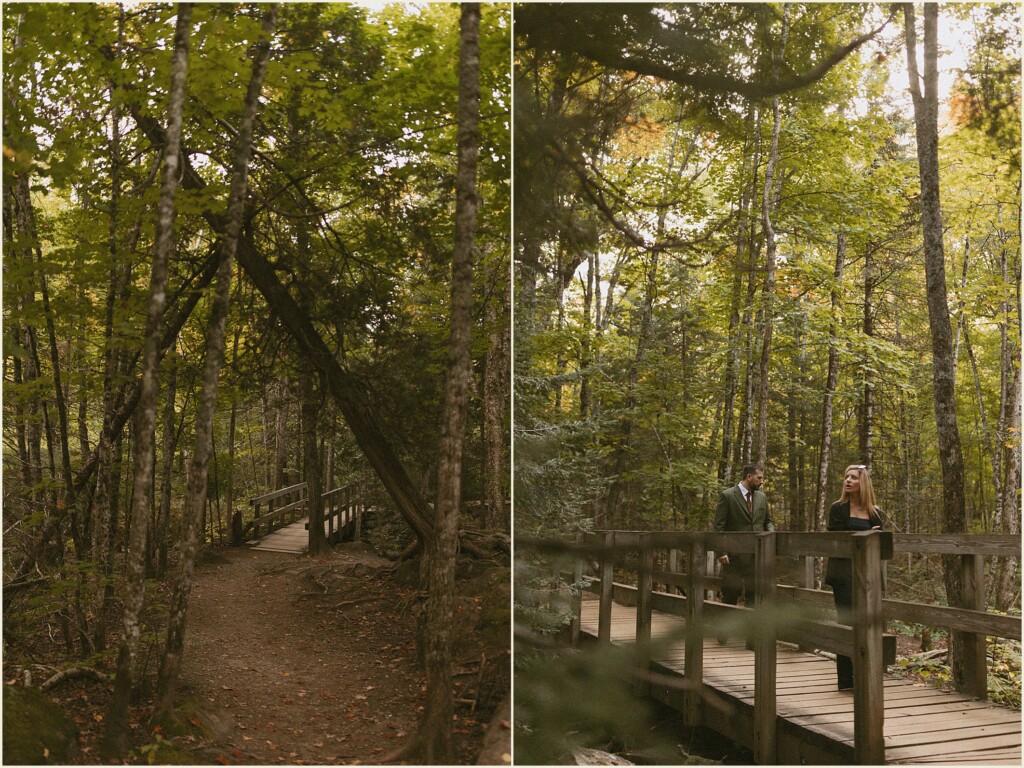 sunrise waterfall elopement in the upper peninsula