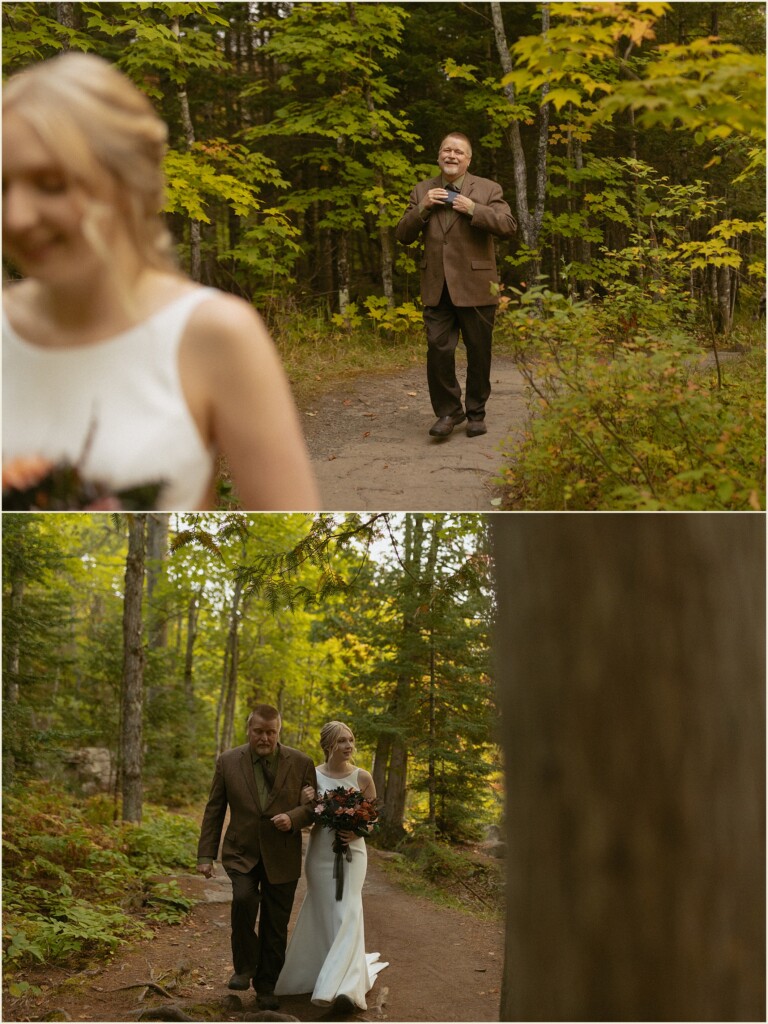 sunrise waterfall elopement in the upper peninsula