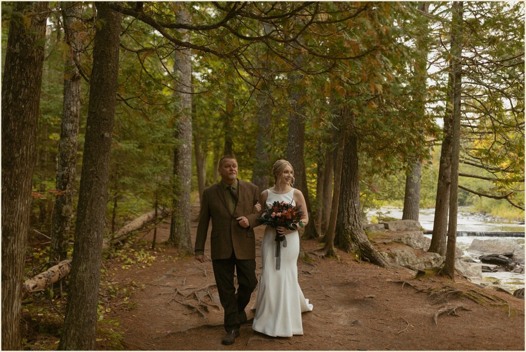 sunrise waterfall elopement in the upper peninsula