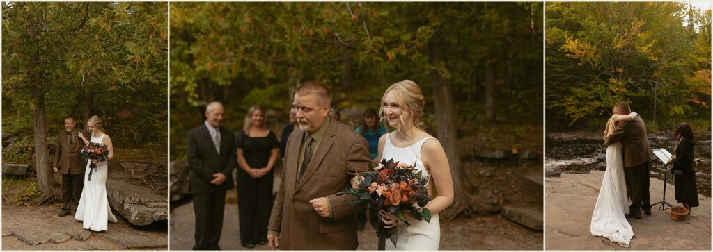 sunrise waterfall elopement in the upper peninsula