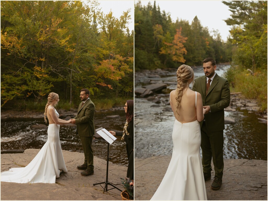 sunrise waterfall elopement in the upper peninsula