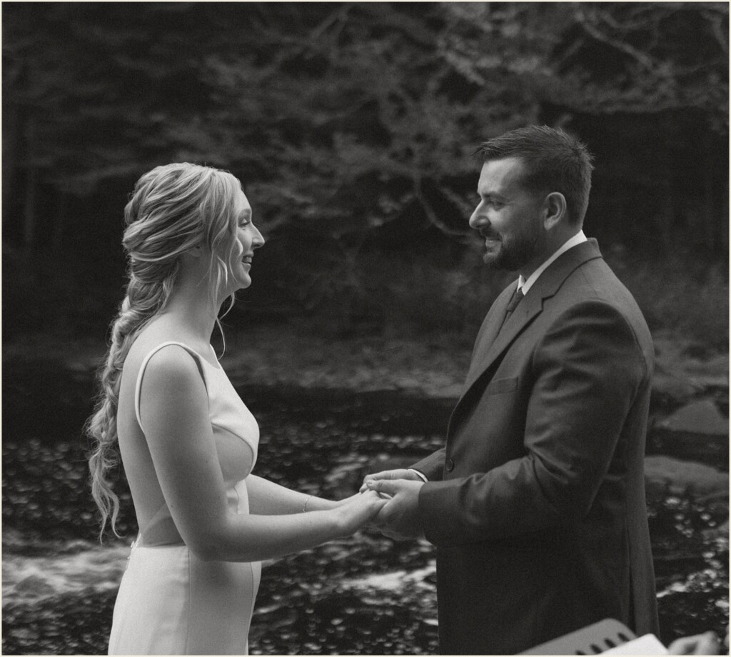 sunrise waterfall elopement in the upper peninsula