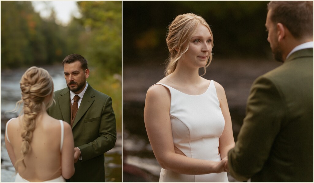 sunrise waterfall elopement in the upper peninsula
