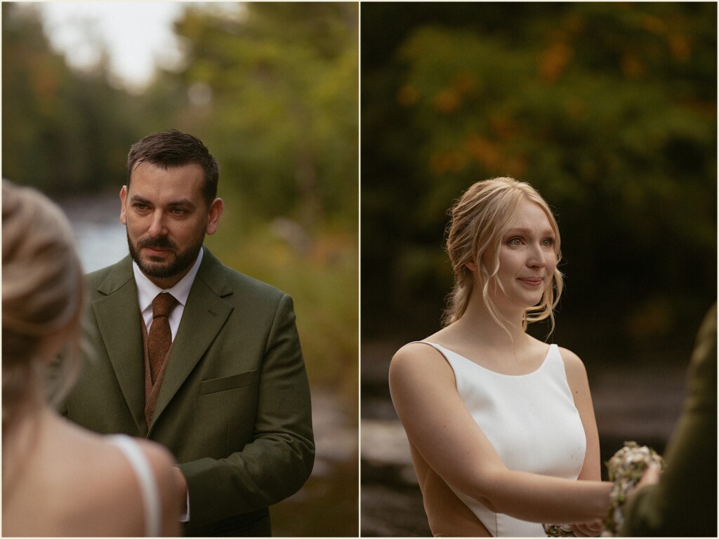 sunrise waterfall elopement in the upper peninsula