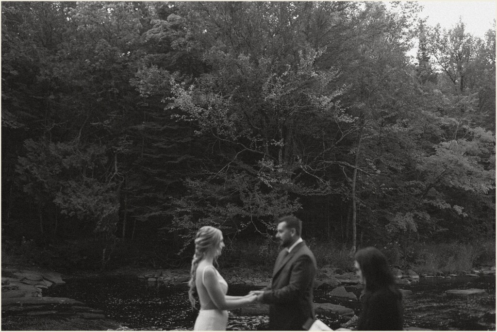 sunrise waterfall elopement in the upper peninsula