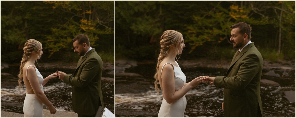 sunrise waterfall elopement in the upper peninsula