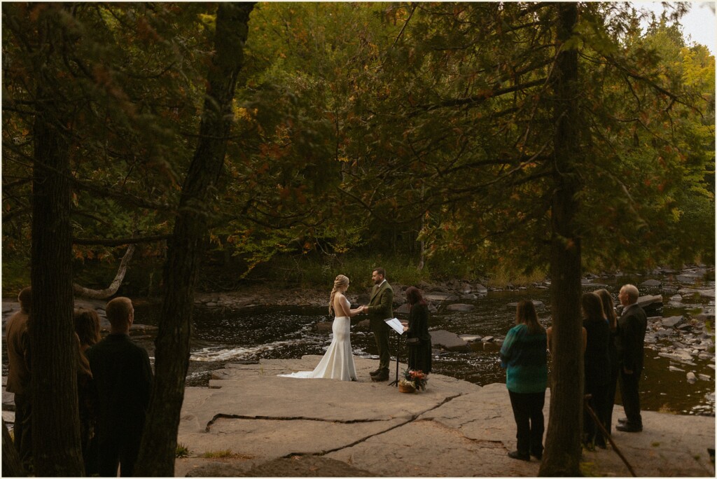 sunrise waterfall elopement in the upper peninsula