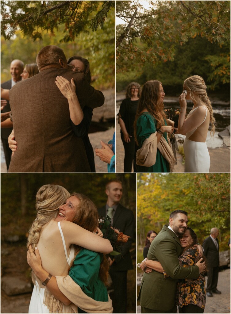 sunrise waterfall elopement in the upper peninsula