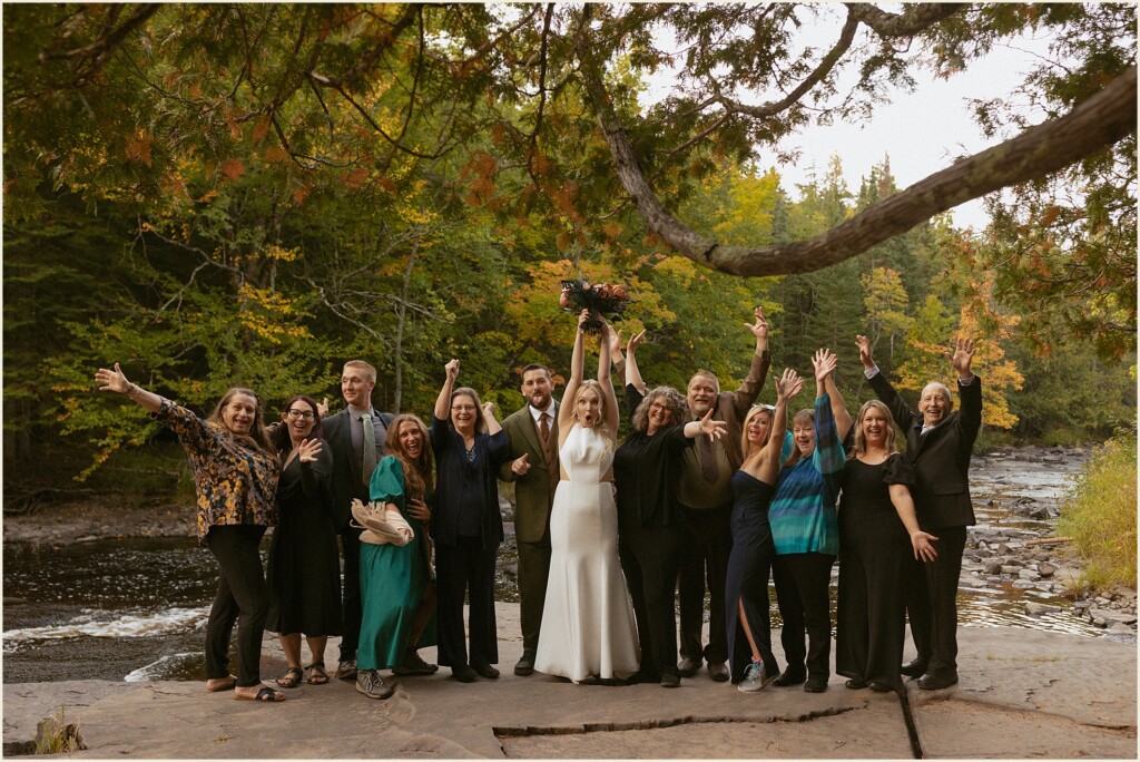 sunrise waterfall elopement in the upper peninsula