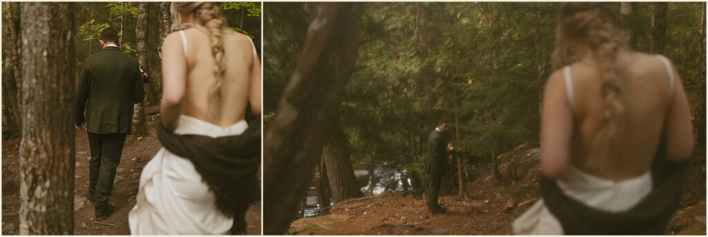 sunrise waterfall elopement in the upper peninsula