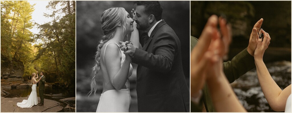 sunrise waterfall elopement in the upper peninsula