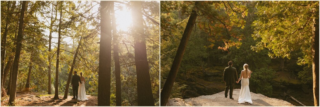 sunrise waterfall elopement in the upper peninsula