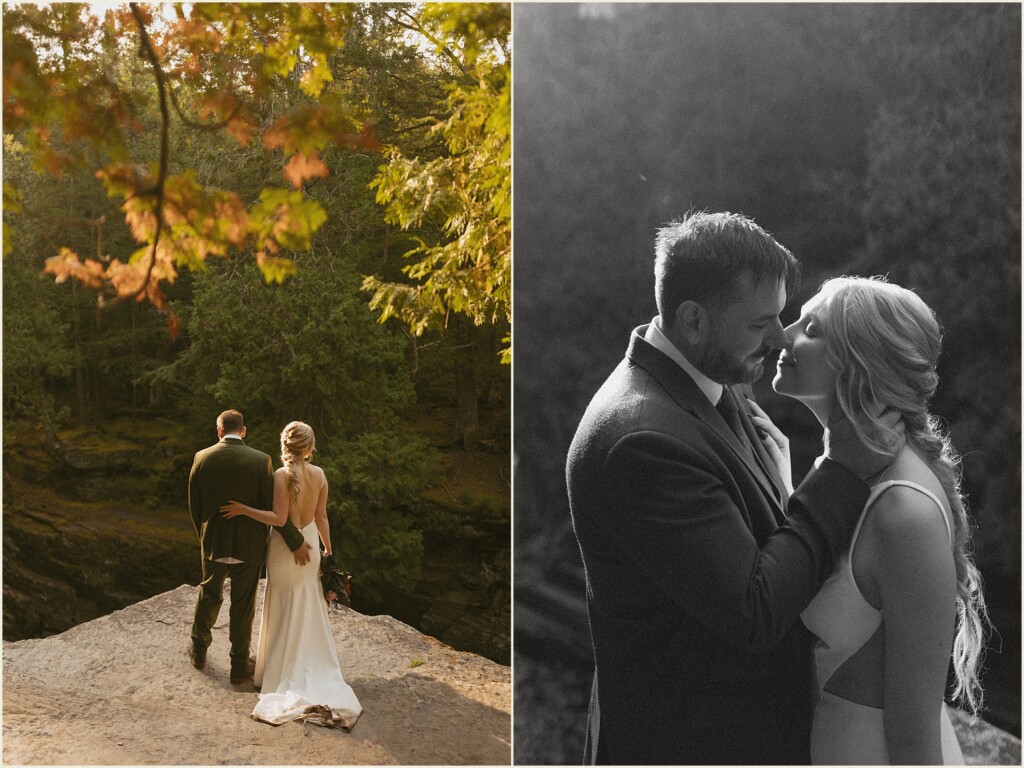 sunrise waterfall elopement in the upper peninsula