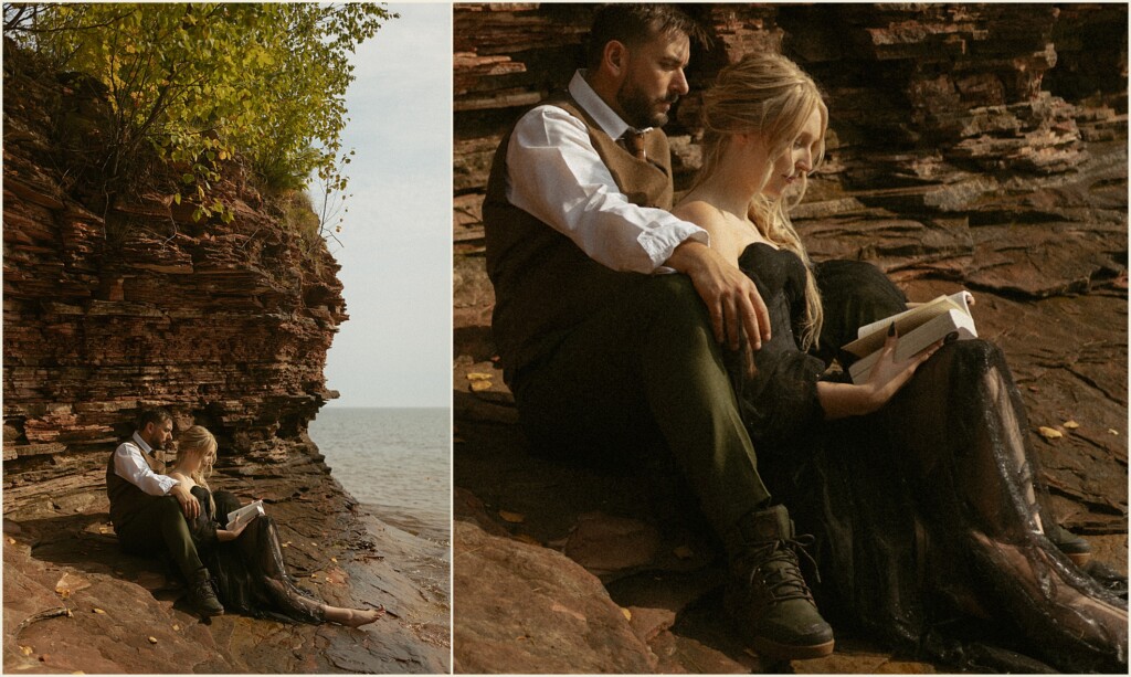 sunrise waterfall elopement in the upper peninsula