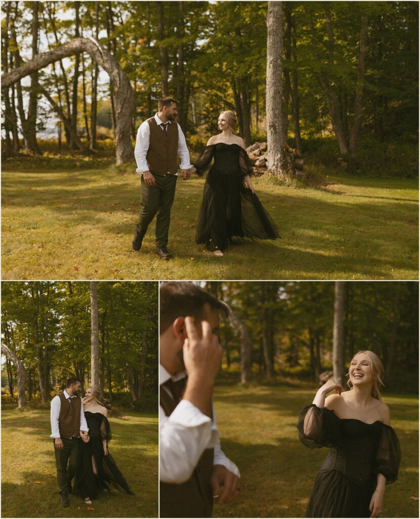 sunrise waterfall elopement in the upper peninsula