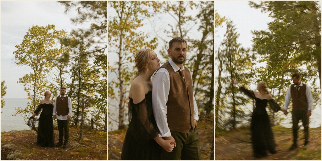 sunrise waterfall elopement in the upper peninsula