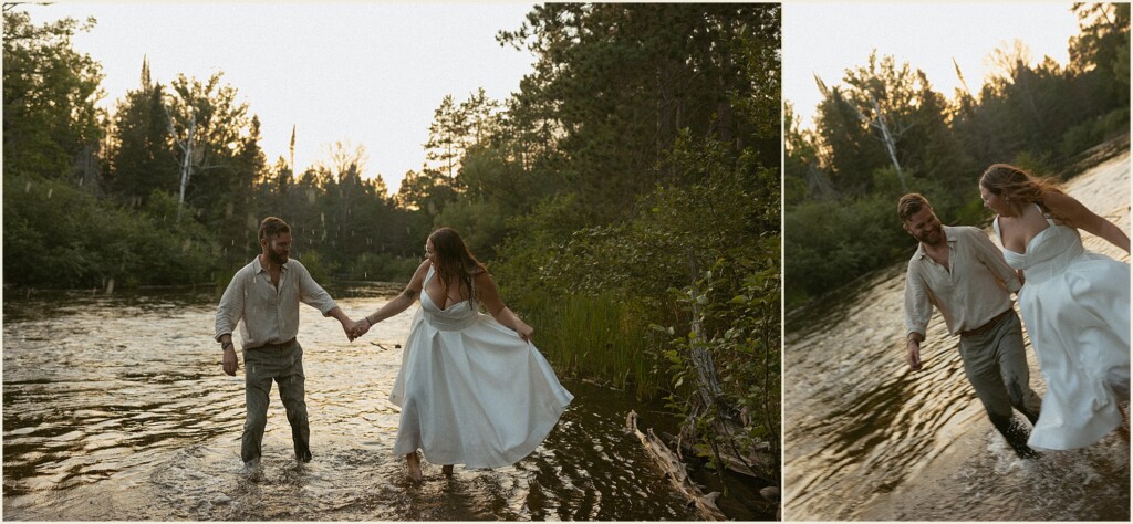 Michigan adventure elopement on the river