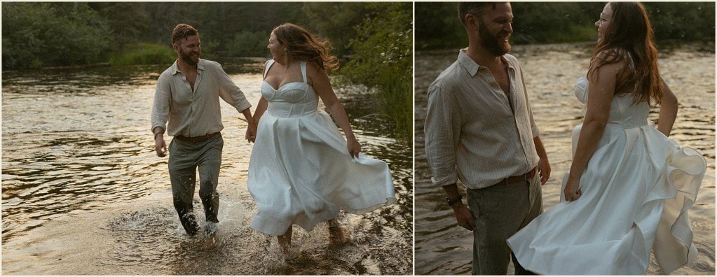 Michigan adventure elopement on the river