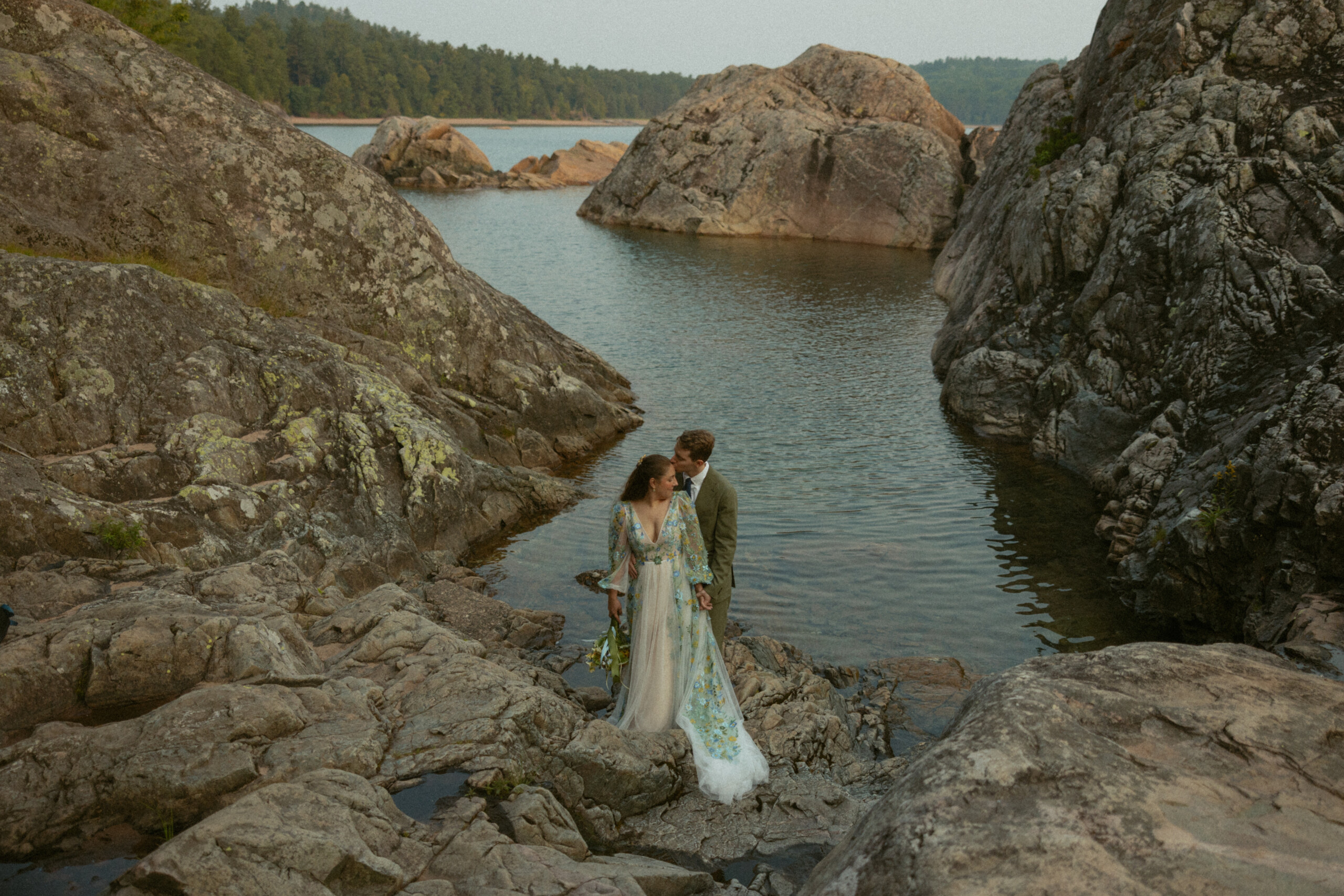 Summer Lake Superior Elopement in Marquette Michigan